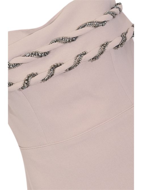 Abito longuette 66666 in crepe con strass TARIK EDIZ | 66666MINK